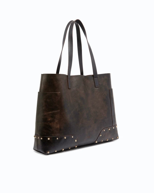 PINKO Borsa Shopping TOTE BAG STUDS PATCH CLOUD LEA