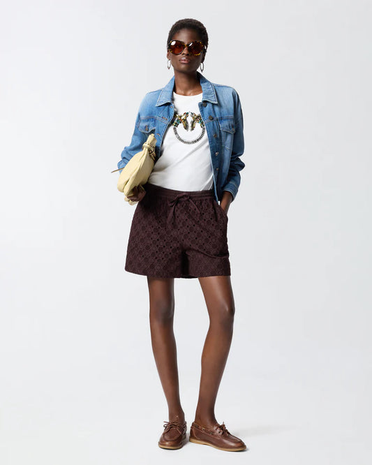 PINKO QUENTIN T-SHIRT JERSEY RICAMO SS26