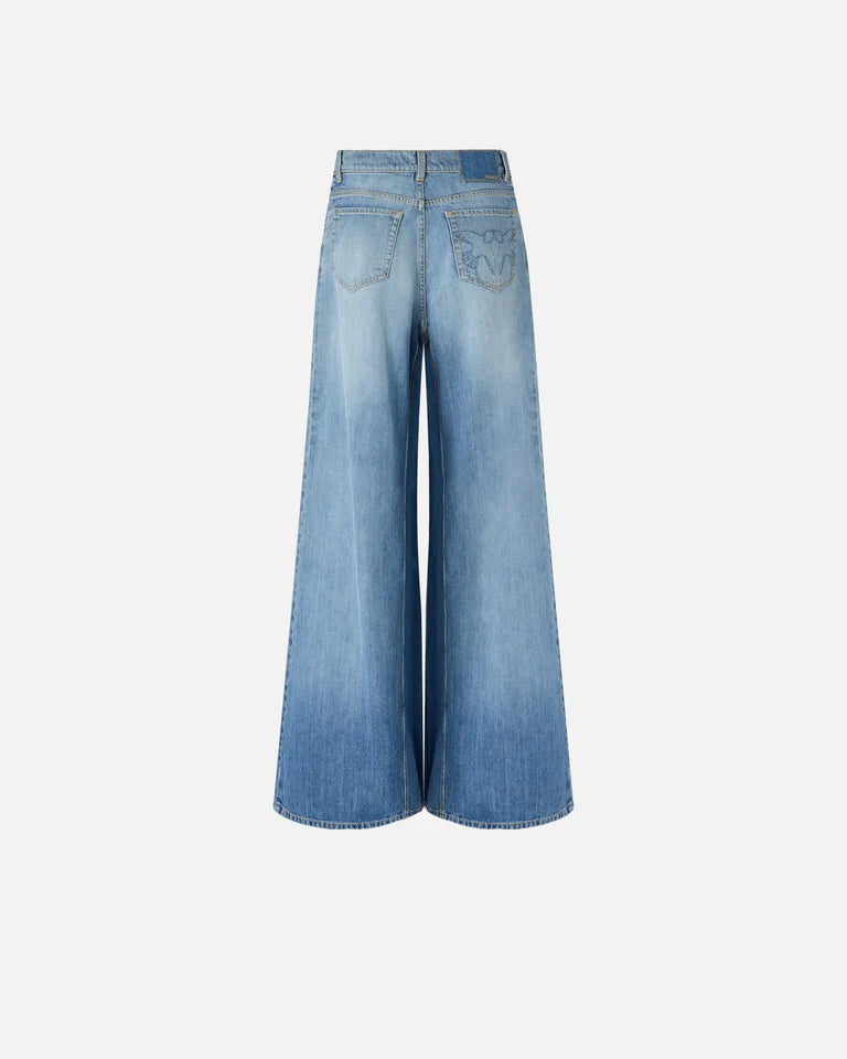 Pinko WINONA WIDE LEG MEDIUM WAVE DENIM SS26