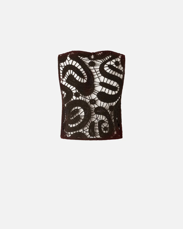 Pinko ERUZIONE TOP CROCHET GEOMETRIC SS26