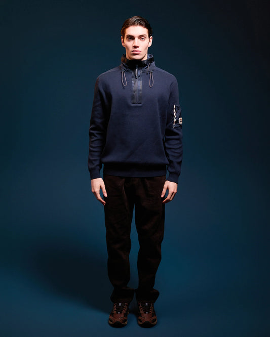 AQUASCUTUM MAGLIA COTTON KNIT 1/4 ZIP SWEATER AA_A006_WO002