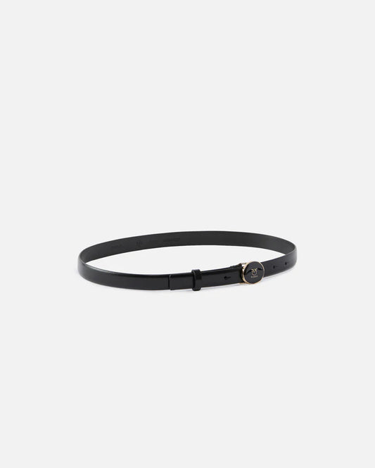 PINKO ROUND ENAMEL H2 BELT.LOW VITELLO SS26