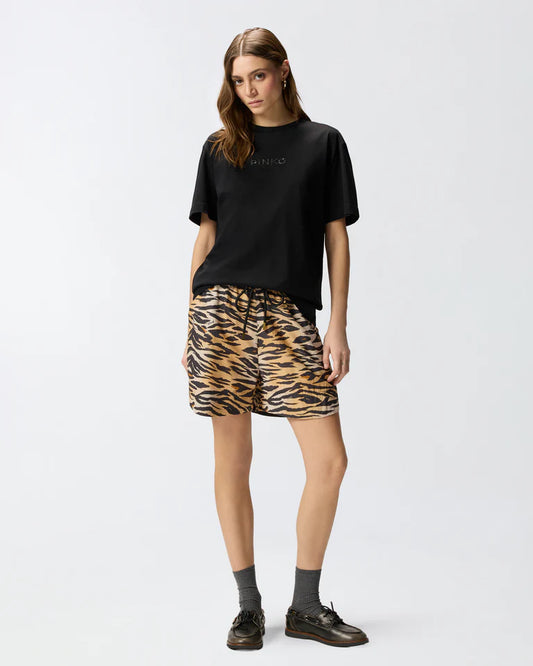 PINKO STREPITOSO T-SHIRT JERSEY LOGO SS26