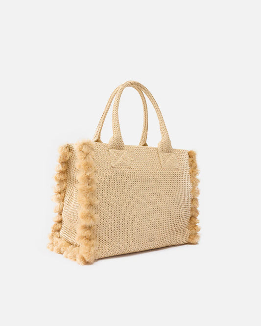 PINKO BEACH SHOPPER RAFIA SS26