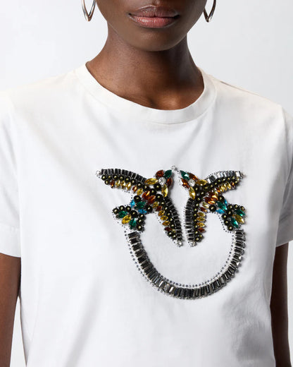 PINKO  QUENTIN T-SHIRT JERSEY RICAMO  SS26