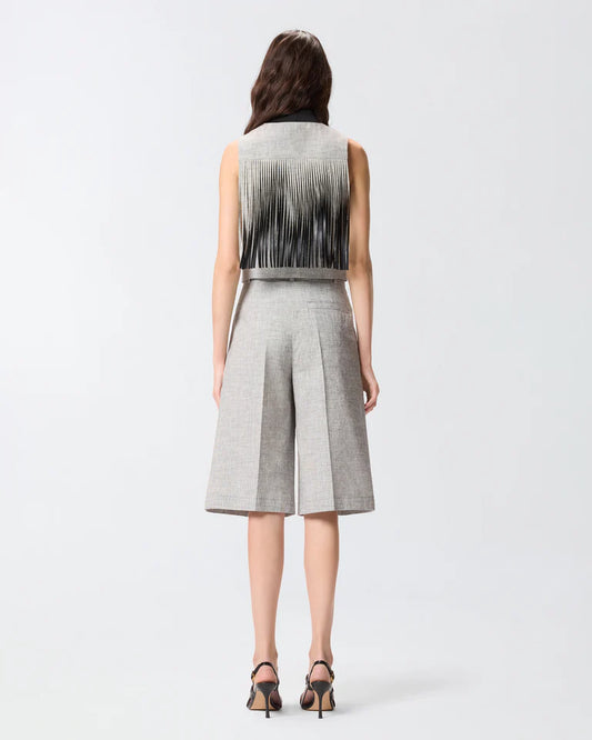 Pinko  BORETTO GILET FIAMMATO LINO COTONE SS26