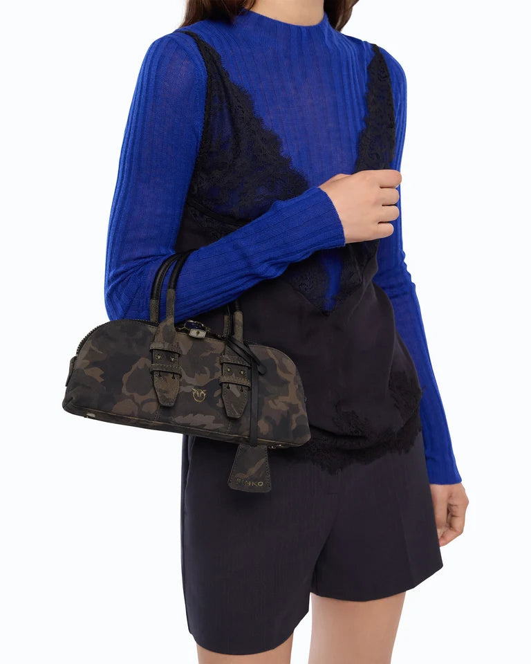 PINKO Borsa a mano e tracolla BOWLING BAG HORIZONTAL SUEDE P
