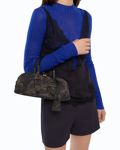 PINKO Borsa a mano e tracolla BOWLING BAG HORIZONTAL SUEDE P