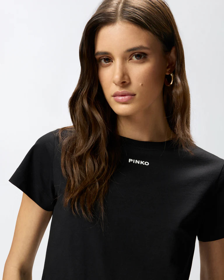 Pinko  BASICO T-SHIRT JERSEY LOGO STAMPA SS26