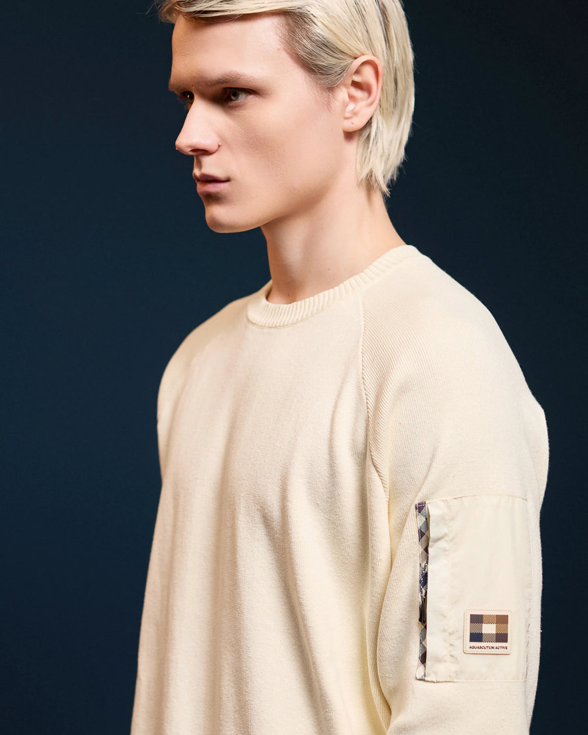 AQUASCUTUM MAGLIA COTTON KNIT CREWNECK SWEATER AA_A006_WO004