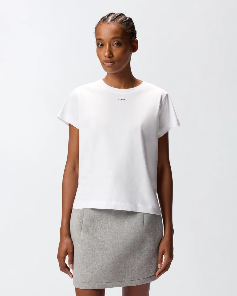 Pinko  BASICO T-SHIRT JERSEY LOGO PINKO FW25