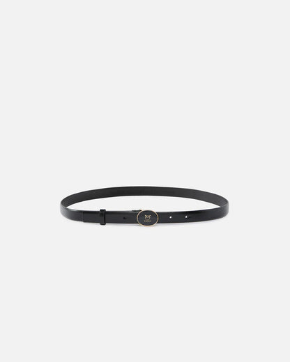 PINKO  ROUND ENAMEL H2 BELT.LOW VITELLO SS26