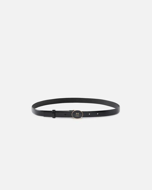 PINKO  ROUND ENAMEL H2 BELT.LOW VITELLO SS26