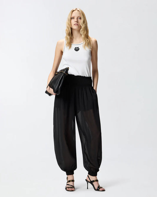 PINKO  BORE PANTALONE VOILE VISCOSA  SS26