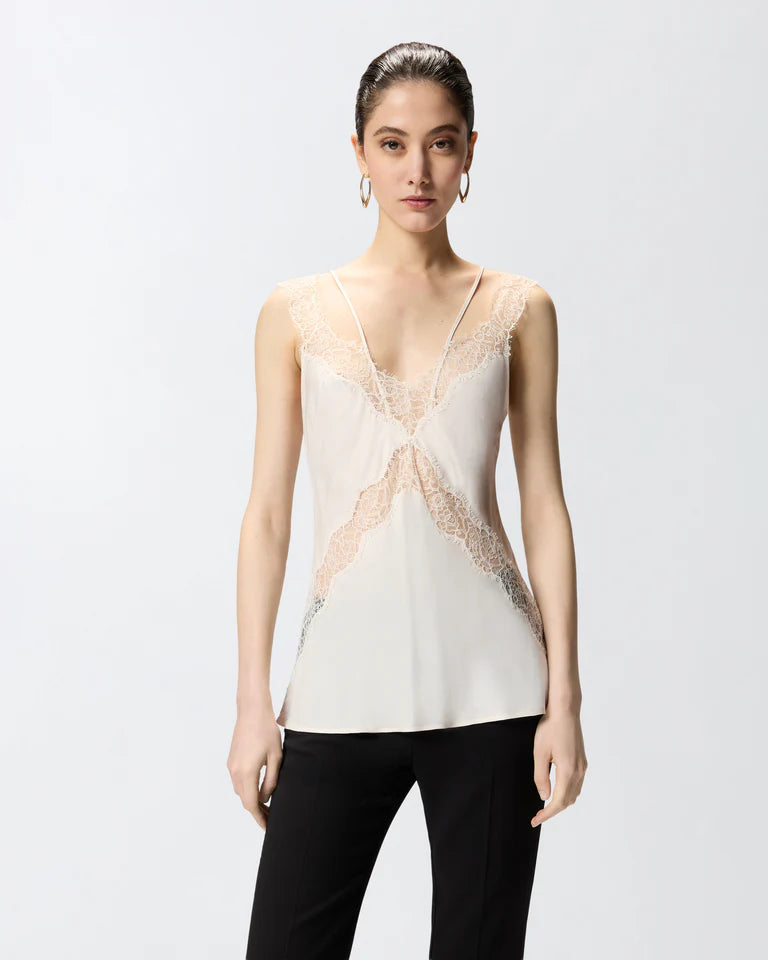 Pinko LYDIA TOP TWILL MIT SPITZE SS26