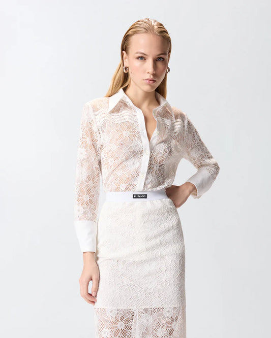 Pinko  COLINE CAMICIA PIZZO REBRODE SS26