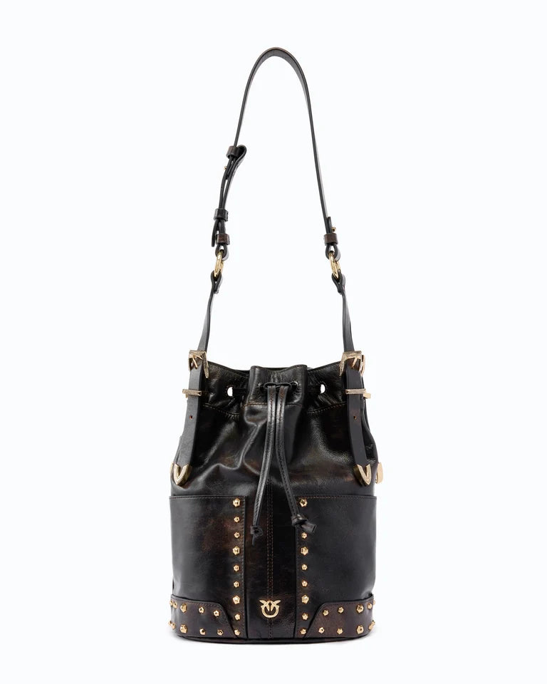 PINKO SECCHIELLO BUCKET MINI PATCH CLOUD LEATHE
