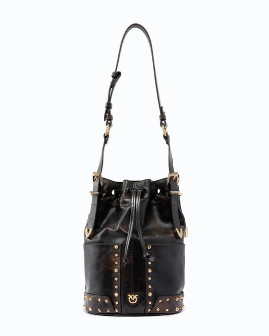 PINKO SECCHIELLO BUCKET MINI PATCH CLOUD LEATHE