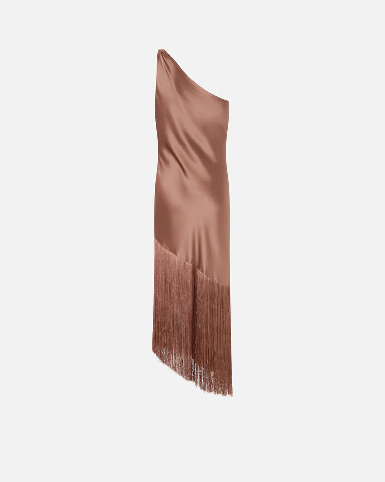 Pinko  KIWI ABITO SATIN CON FRANGE SS26