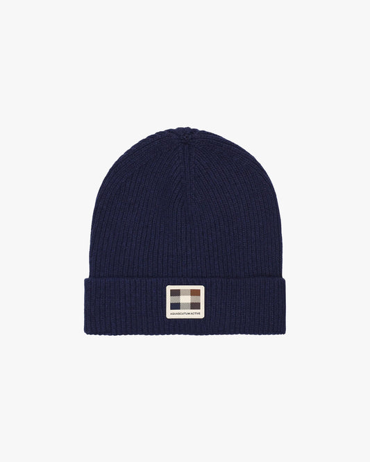 AQUASCUTUM CAPPELLO RUBBER PATCH BEANIE AW_ICON_CP007