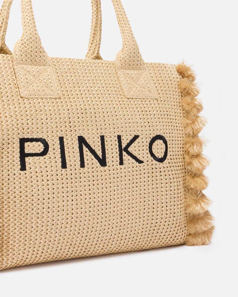PINKO  BEACH SHOPPER RAFIA SS26