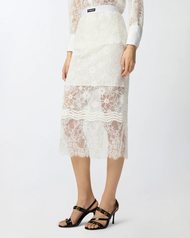 Pinko  HARMONIE GONNA PIZZO REBRODE SS26