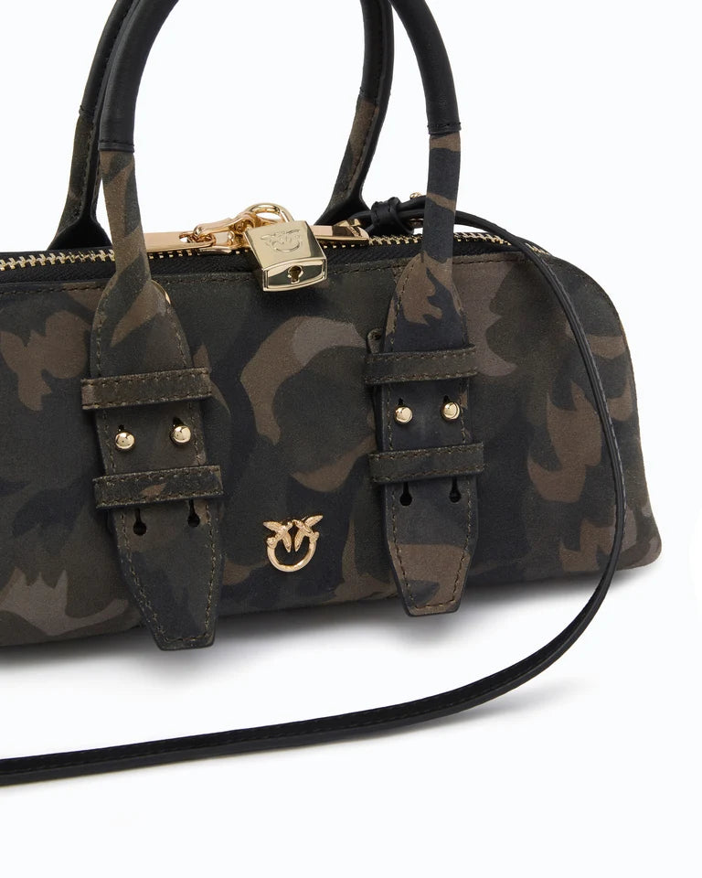 PINKO Borsa a mano e tracolla BOWLING BAG HORIZONTAL SUEDE P