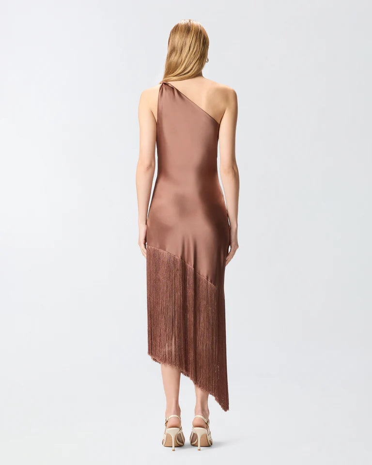 Pinko  KIWI ABITO SATIN CON FRANGE SS26