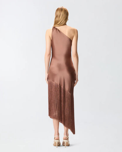 Pinko  KIWI ABITO SATIN CON FRANGE SS26