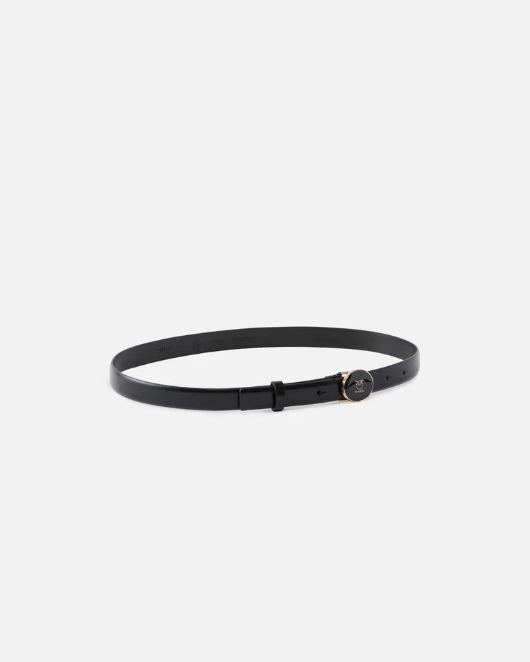 PINKO  ROUND ENAMEL H2 BELT.LOW VITELLO SS26