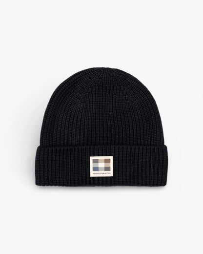 AQUASCUTUM CAPPELLO RUBBER PATCH BEANIE AW_ICON_CP007