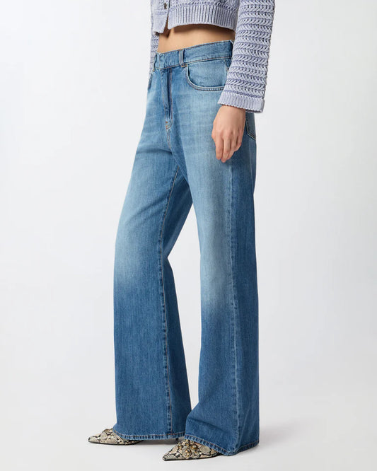 Pinko  WANDA WIDE LEG MEDIUM WAVE DENIM SS26
