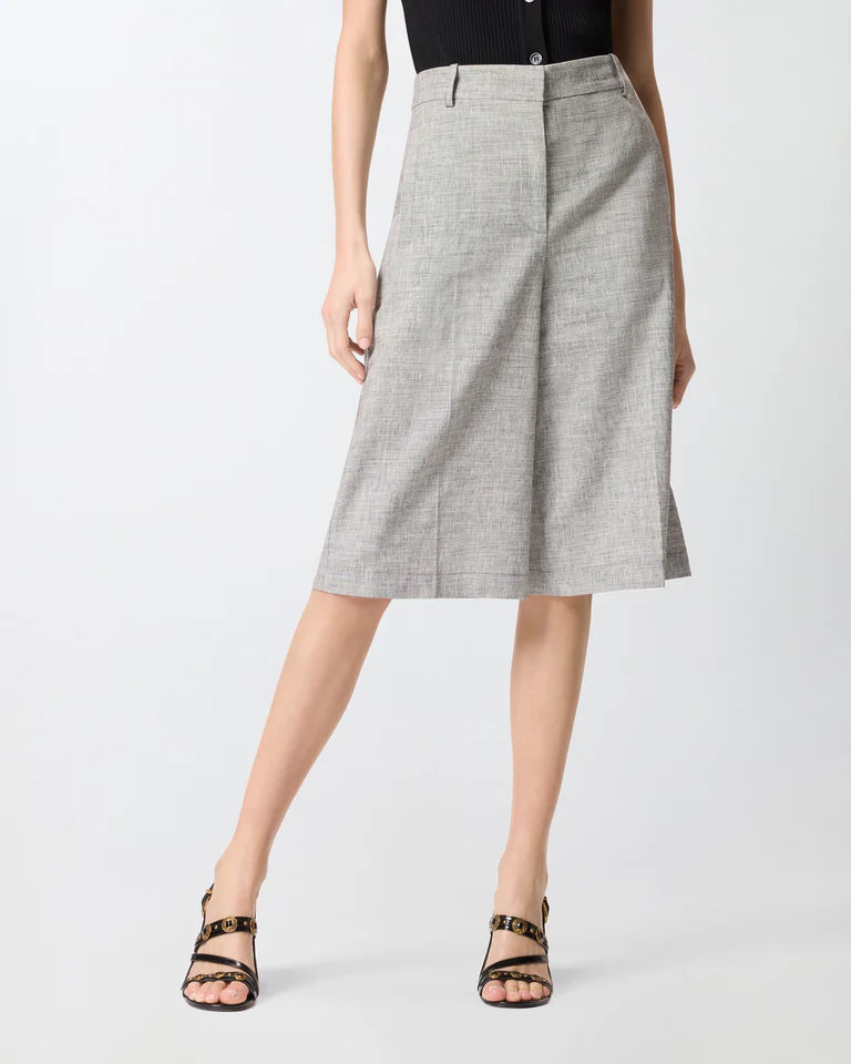 PINKO  ANGERA BERMUDA FIAMMATO LINO COTONE SS26