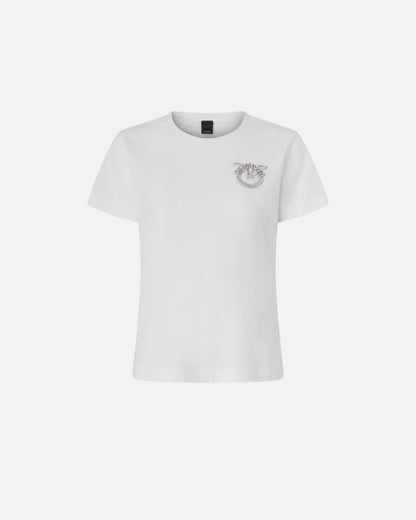 Pinko  NAMBRONE T-SHIRT JERSEY RICAMO FW25