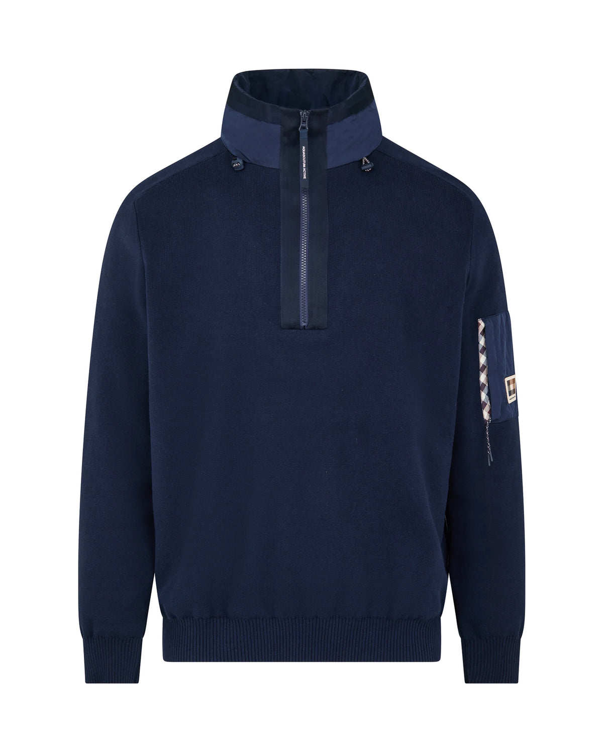 AQUASCUTUM MAGLIA COTTON KNIT 1/4 ZIP SWEATER AA_A006_WO002