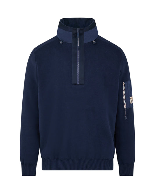 AQUASCUTUM MAGLIA COTTON KNIT 1/4 ZIP SWEATER AA_A006_WO002
