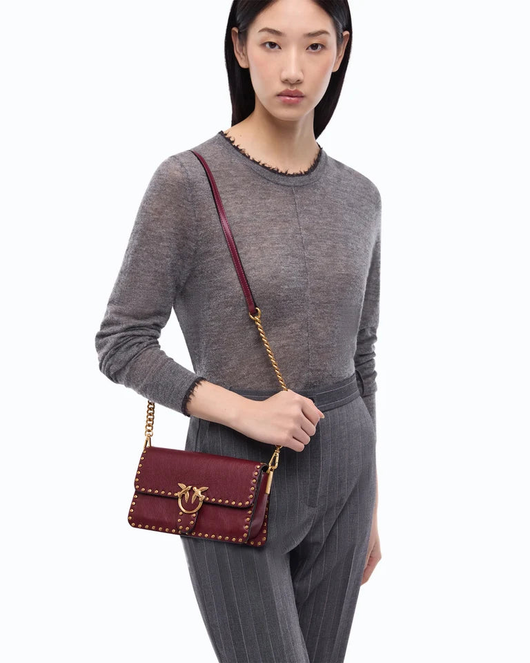 PINKO Borsa mini LOVE ONE SLOUCHY MN. STUDS SMA