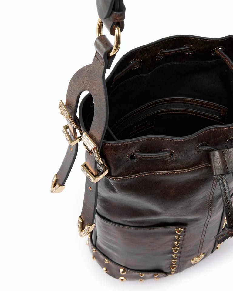 PINKO SECCHIELLO BUCKET MINI PATCH CLOUD LEATHE