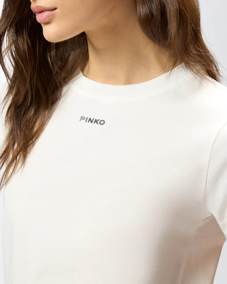 Pinko  BASICO T-SHIRT JERSEY LOGO STAMPA SS26