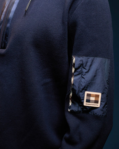 AQUASCUTUM MAGLIA COTTON KNIT 1/4 ZIP SWEATER AA_A006_WO002