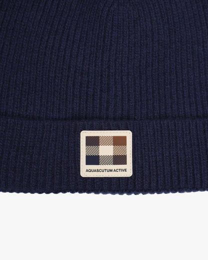 AQUASCUTUM CAPPELLO RUBBER PATCH BEANIE AW_ICON_CP007