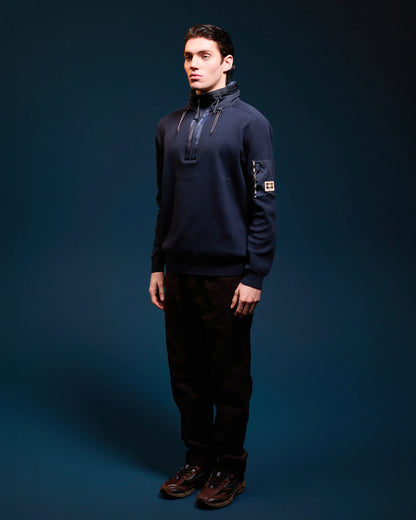 AQUASCUTUM MAGLIA COTTON KNIT 1/4 ZIP SWEATER AA_A006_WO002